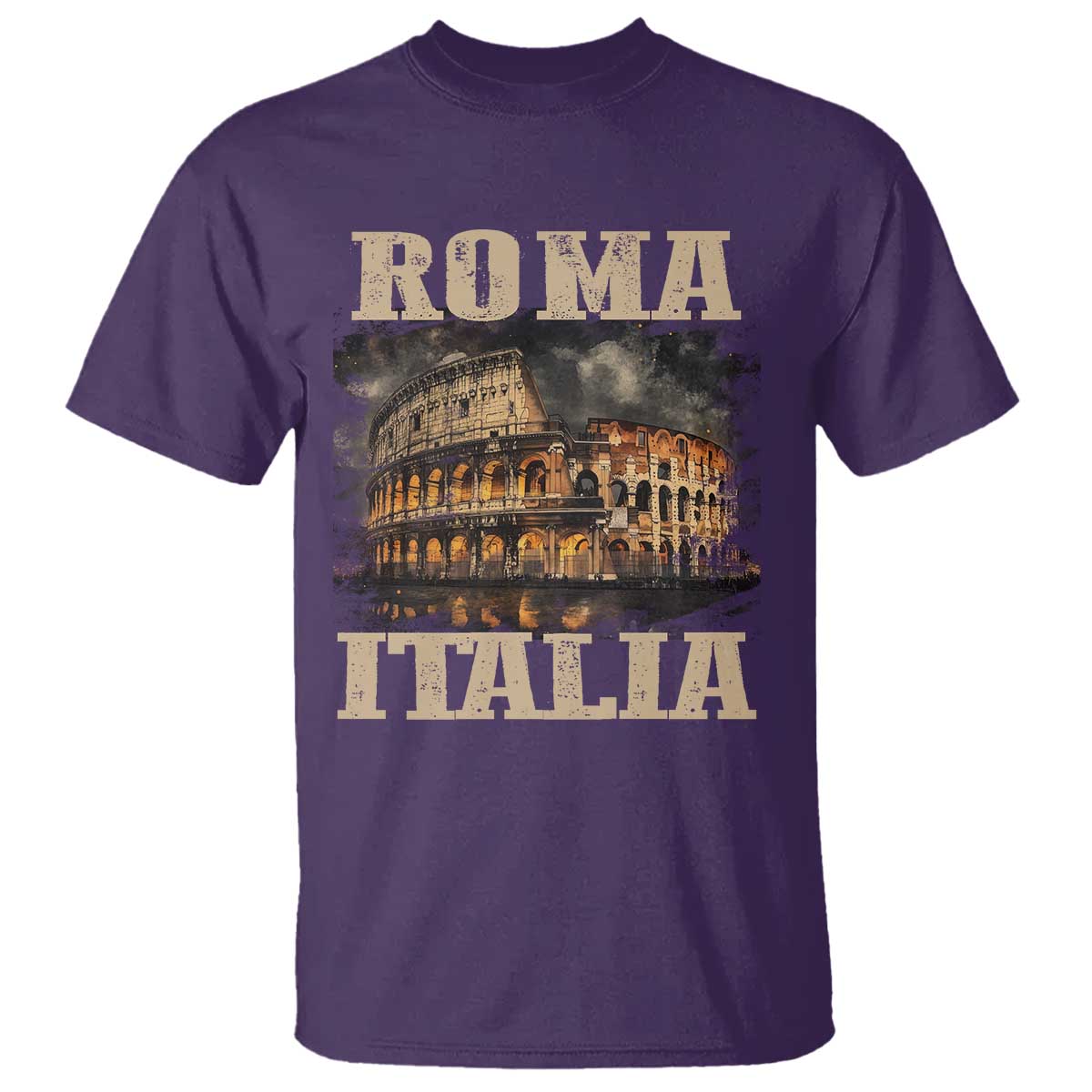Roma Italia Colosseum T Shirt Vintage Italy Rome TS09 Purple Print Your Wear