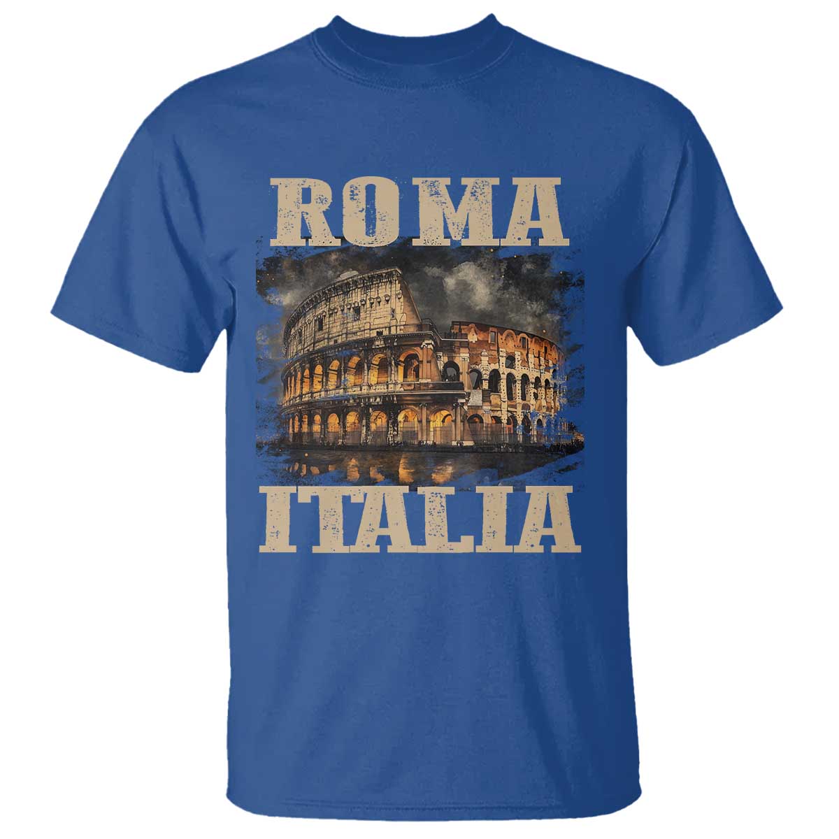 Roma Italia Colosseum T Shirt Vintage Italy Rome TS09 Royal Blue Print Your Wear