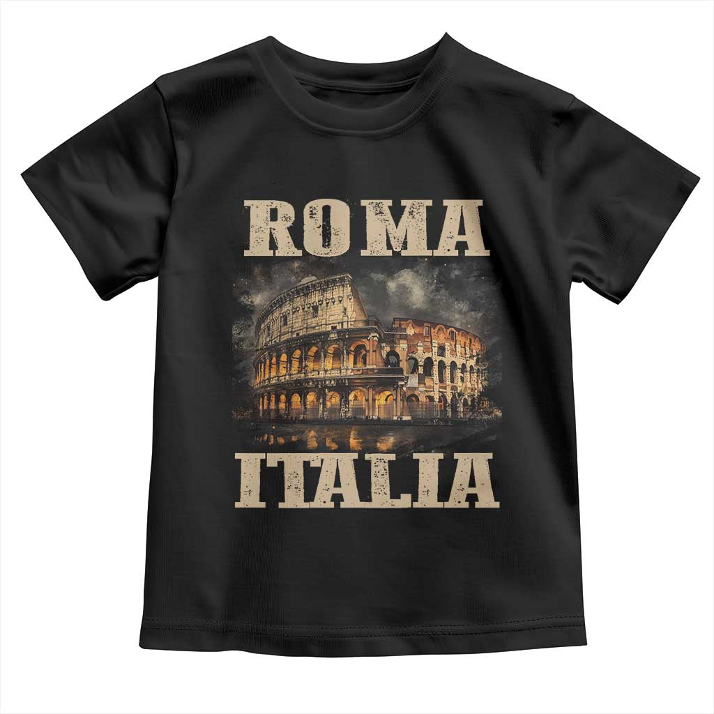 Roma Italia Colosseum Toddler T Shirt Vintage Italy Rome TS09 Black Print Your Wear