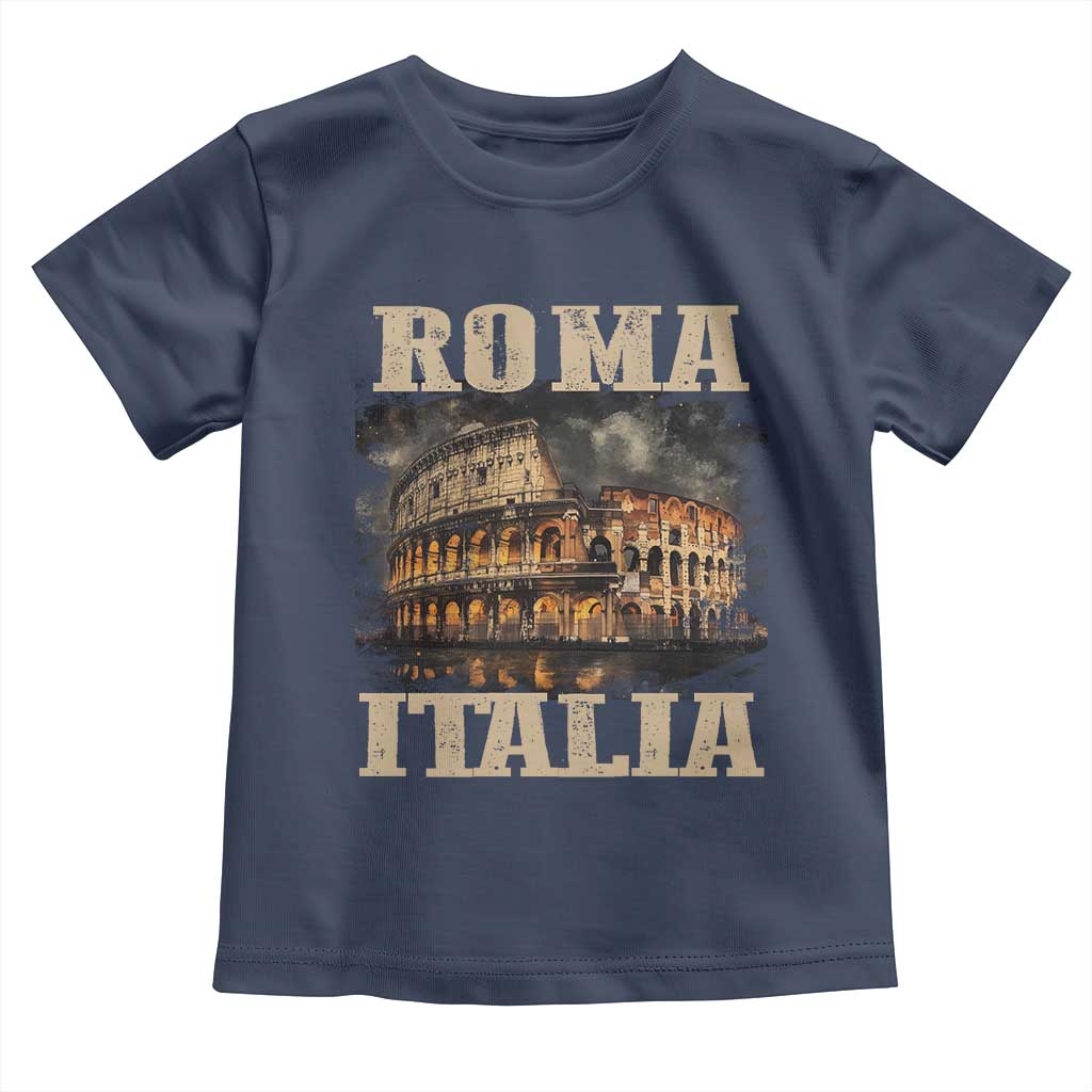 Roma Italia Colosseum Toddler T Shirt Vintage Italy Rome TS09 Navy Print Your Wear