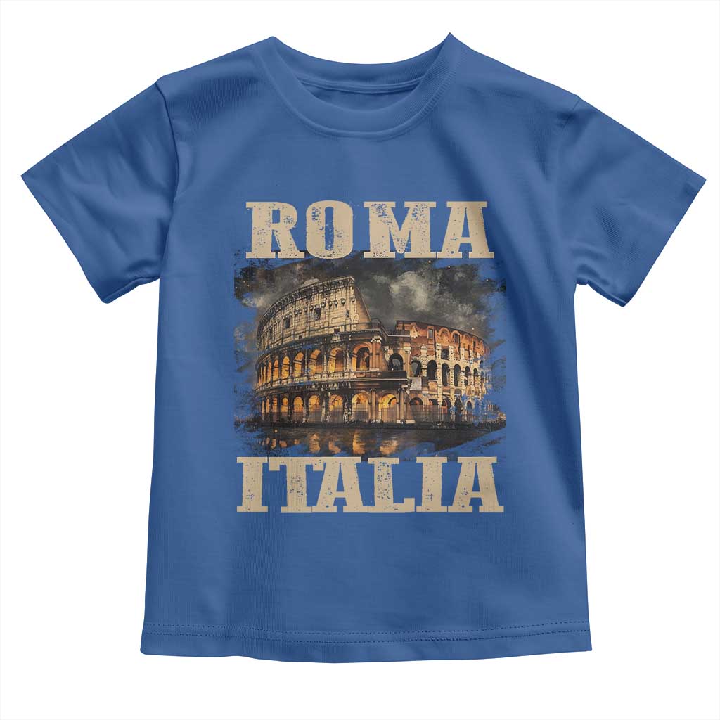 Roma Italia Colosseum Toddler T Shirt Vintage Italy Rome TS09 Royal Blue Print Your Wear
