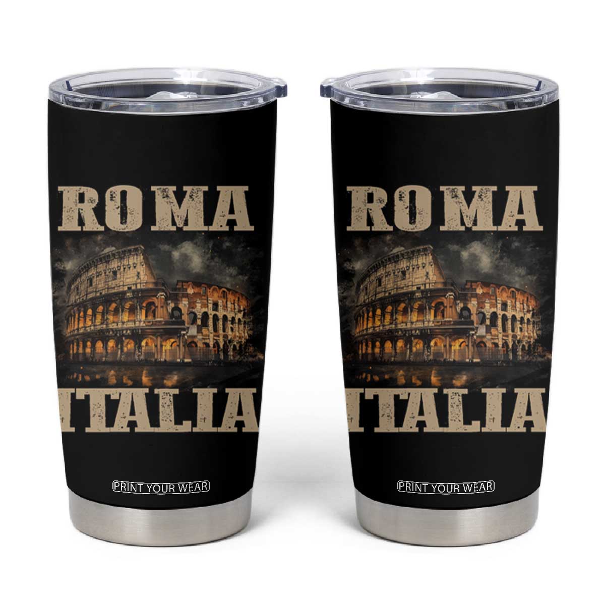 Roma Italia Colosseum Tumbler Cup Vintage Italy Rome TS09 Black Print Your Wear