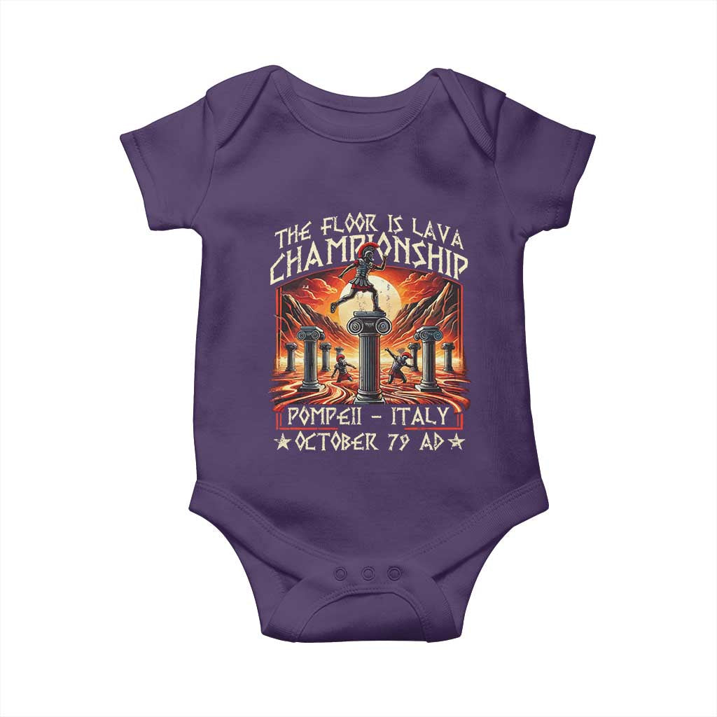 Pompeii Baby Onesie The Floor Is Lava Championship Italy TS09 Purple Print Your Wear
