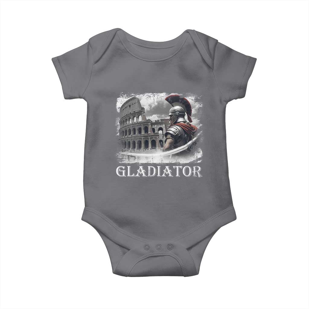 Gladiator Roman Warrior Colosseum Baby Onesie TS09 Charcoal Print Your Wear