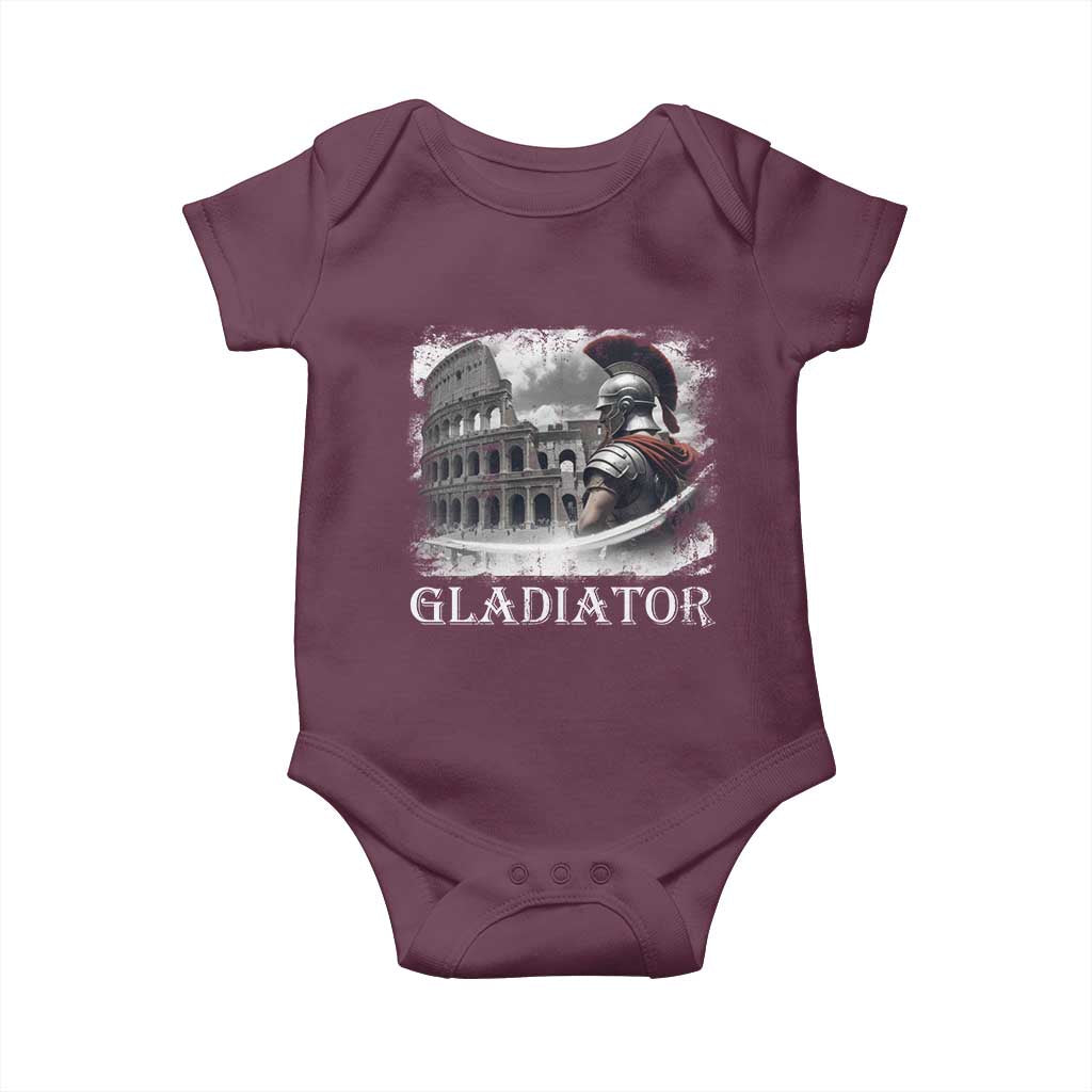 Gladiator Roman Warrior Colosseum Baby Onesie TS09 Maroon Print Your Wear