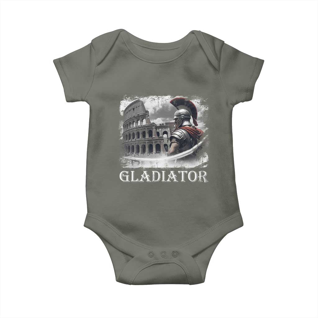 Gladiator Roman Warrior Colosseum Baby Onesie TS09 Military Green Print Your Wear