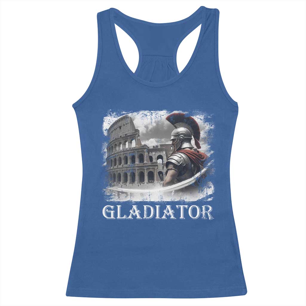 Gladiator Roman Warrior Colosseum Racerback Tank Top TS09 Royal Blue Print Your Wear