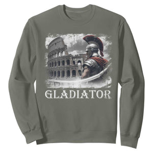 Gladiator Roman Warrior Colosseum Sweatshirt TS09 Military Green Print Your Wear