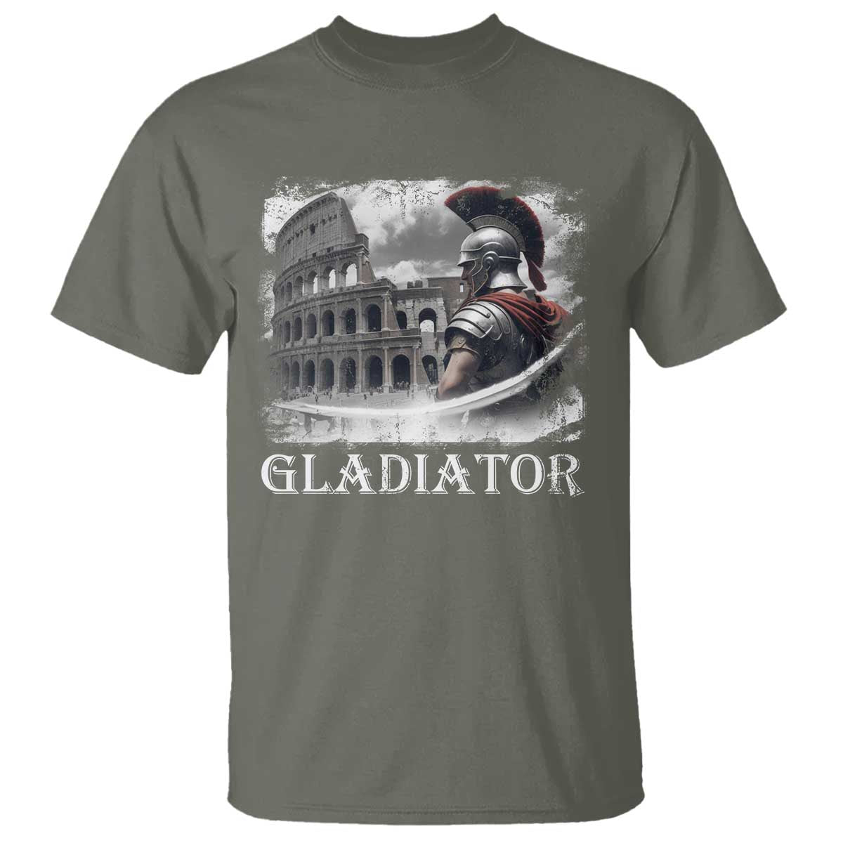 Gladiator Roman Warrior Colosseum T Shirt TS09 Military Green Print Your Wear