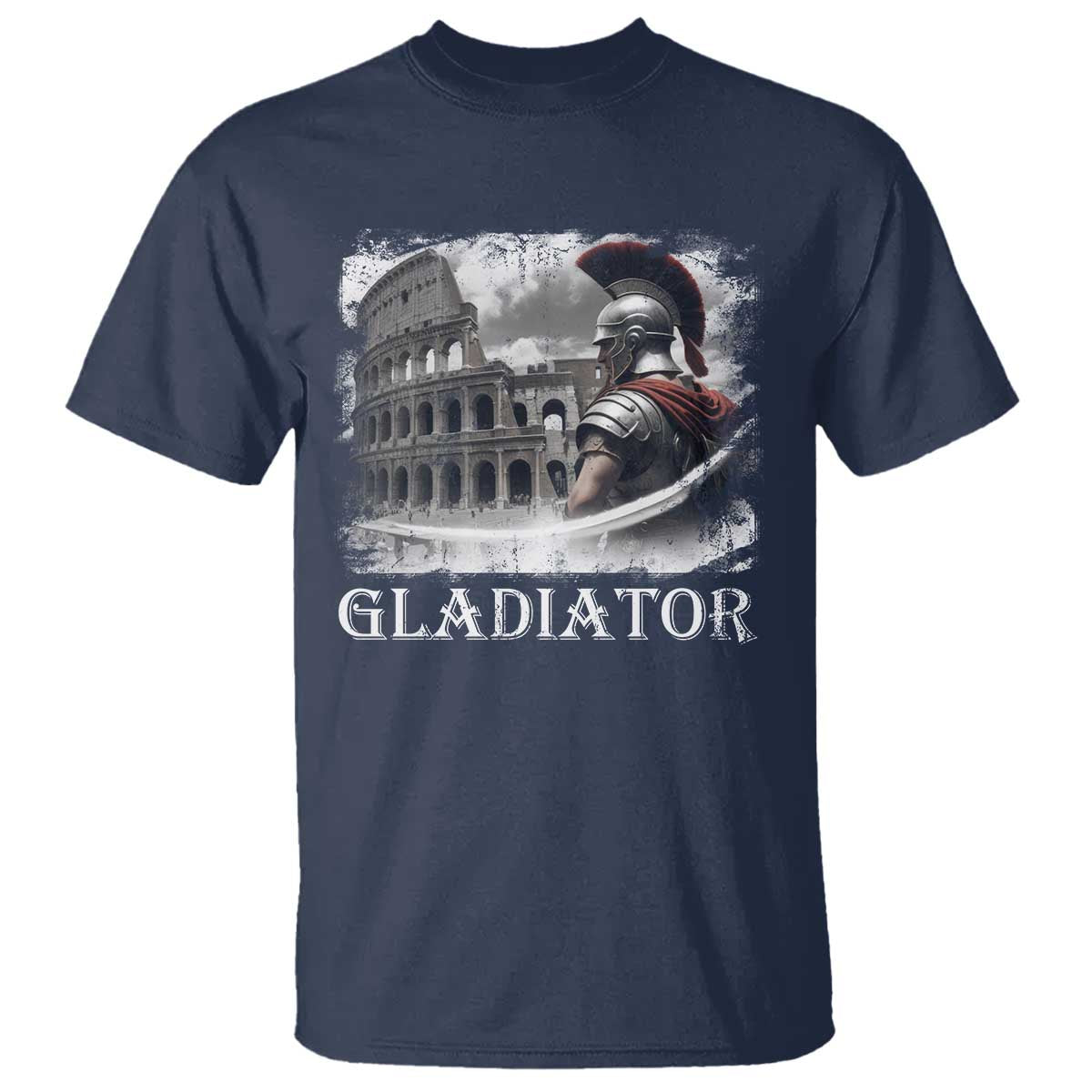 Gladiator Roman Warrior Colosseum T Shirt TS09 Navy Print Your Wear