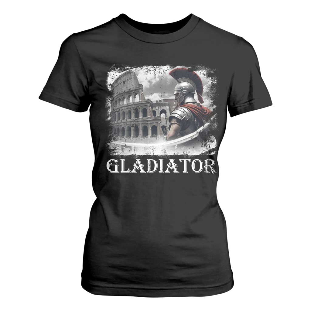 Gladiator Roman Warrior Colosseum T Shirt For Women TS09 Black Print Your Wear
