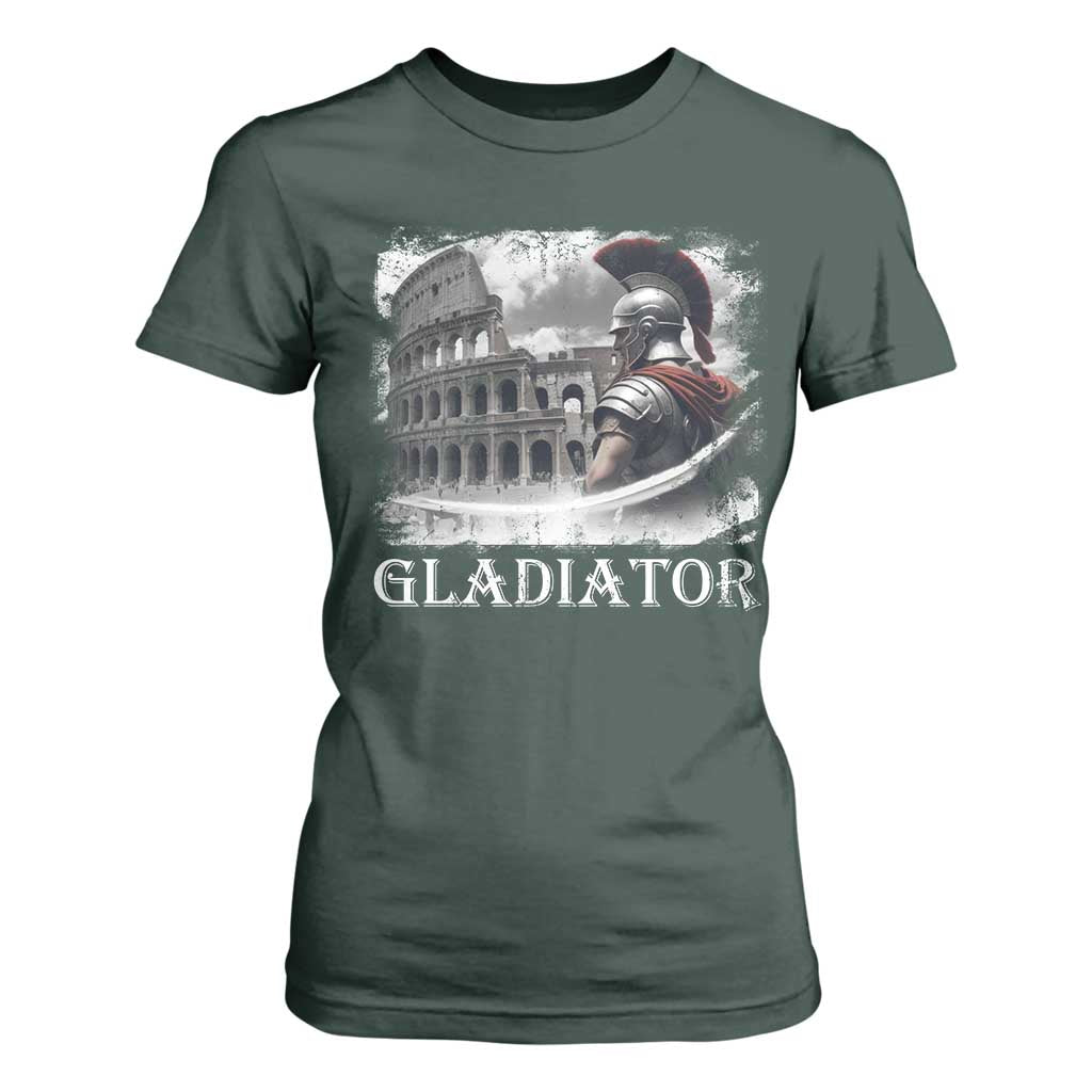 Gladiator Roman Warrior Colosseum T Shirt For Women TS09 Dark Forest Green Print Your Wear