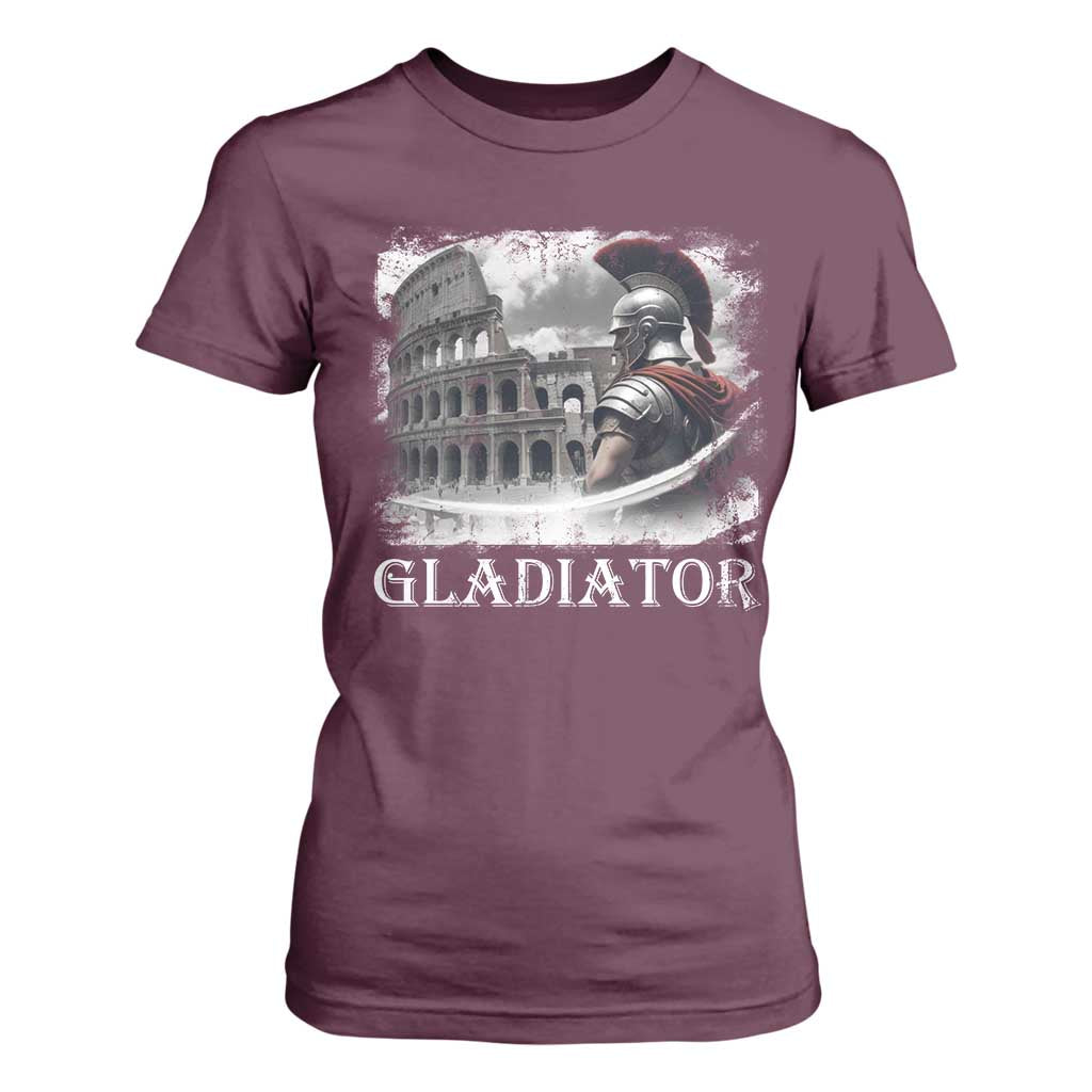 Gladiator Roman Warrior Colosseum T Shirt For Women TS09 Maroon Print Your Wear