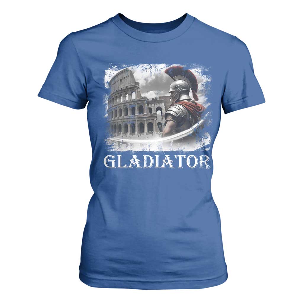Gladiator Roman Warrior Colosseum T Shirt For Women TS09 Royal Blue Print Your Wear