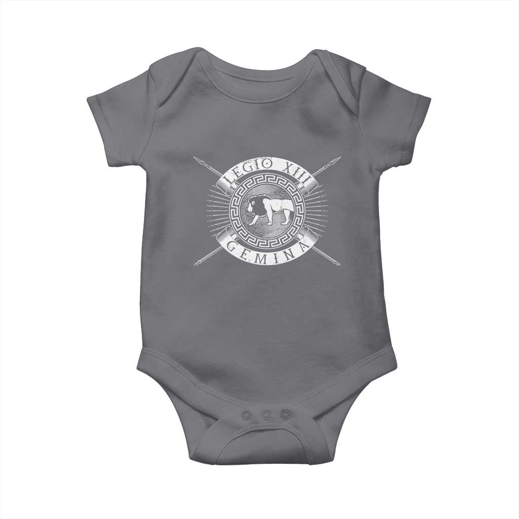 Roman Legion Baby Onesie Legio XIII Gemina Roma Warrior TS09 Charcoal Print Your Wear
