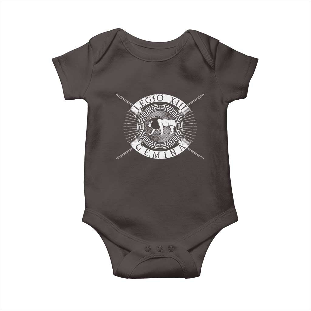 Roman Legion Baby Onesie Legio XIII Gemina Roma Warrior TS09 Dark Chocolate Print Your Wear