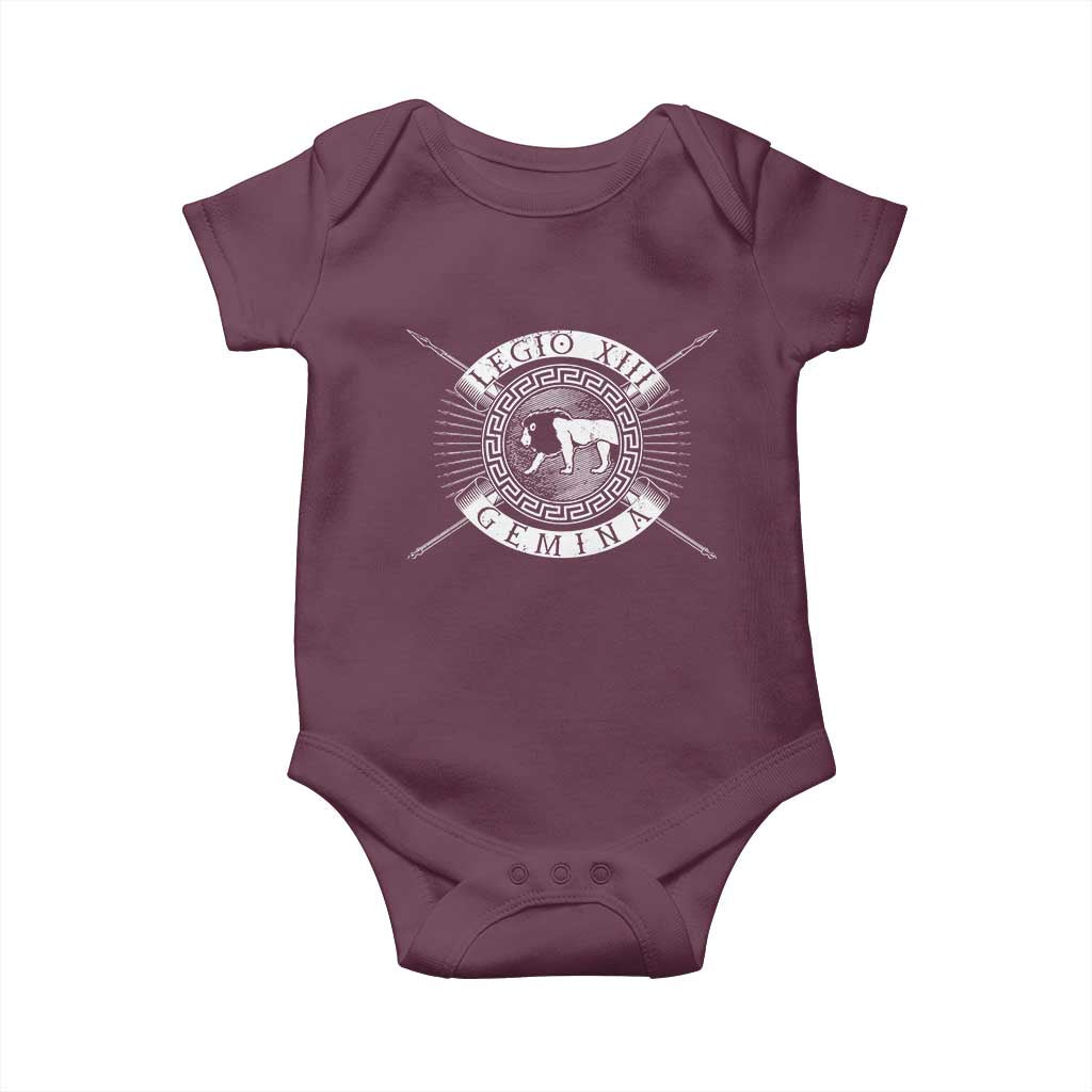Roman Legion Baby Onesie Legio XIII Gemina Roma Warrior TS09 Maroon Print Your Wear