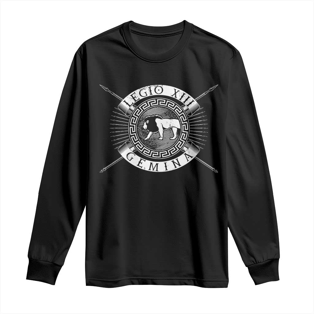 Roman Legion Long Sleeve Shirt Legio XIII Gemina Roma Warrior TS09 Black Print Your Wear