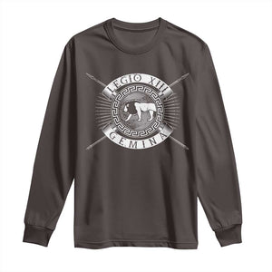 Roman Legion Long Sleeve Shirt Legio XIII Gemina Roma Warrior TS09 Dark Chocolate Print Your Wear