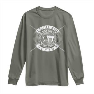 Roman Legion Long Sleeve Shirt Legio XIII Gemina Roma Warrior TS09 Military Green Print Your Wear