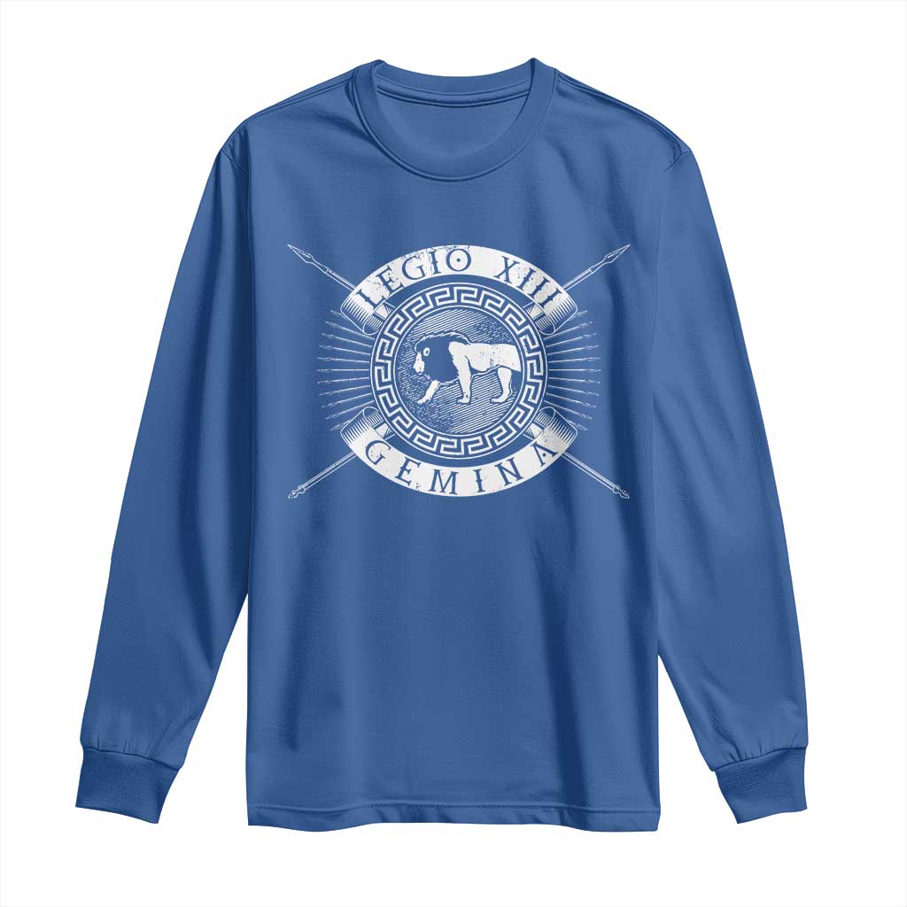 Roman Legion Long Sleeve Shirt Legio XIII Gemina Roma Warrior TS09 Royal Blue Print Your Wear