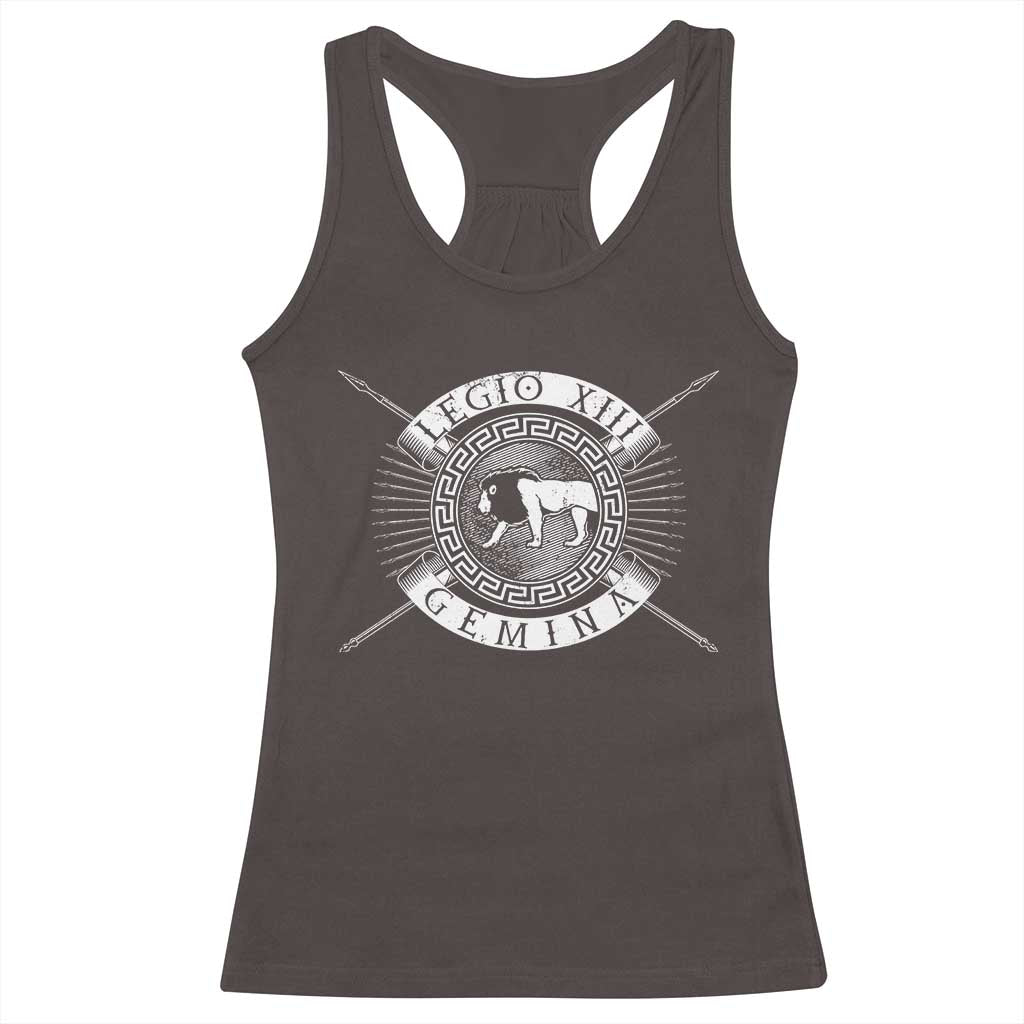 Roman Legion Racerback Tank Top Legio XIII Gemina Roma Warrior TS09 Dark Chocolate Print Your Wear