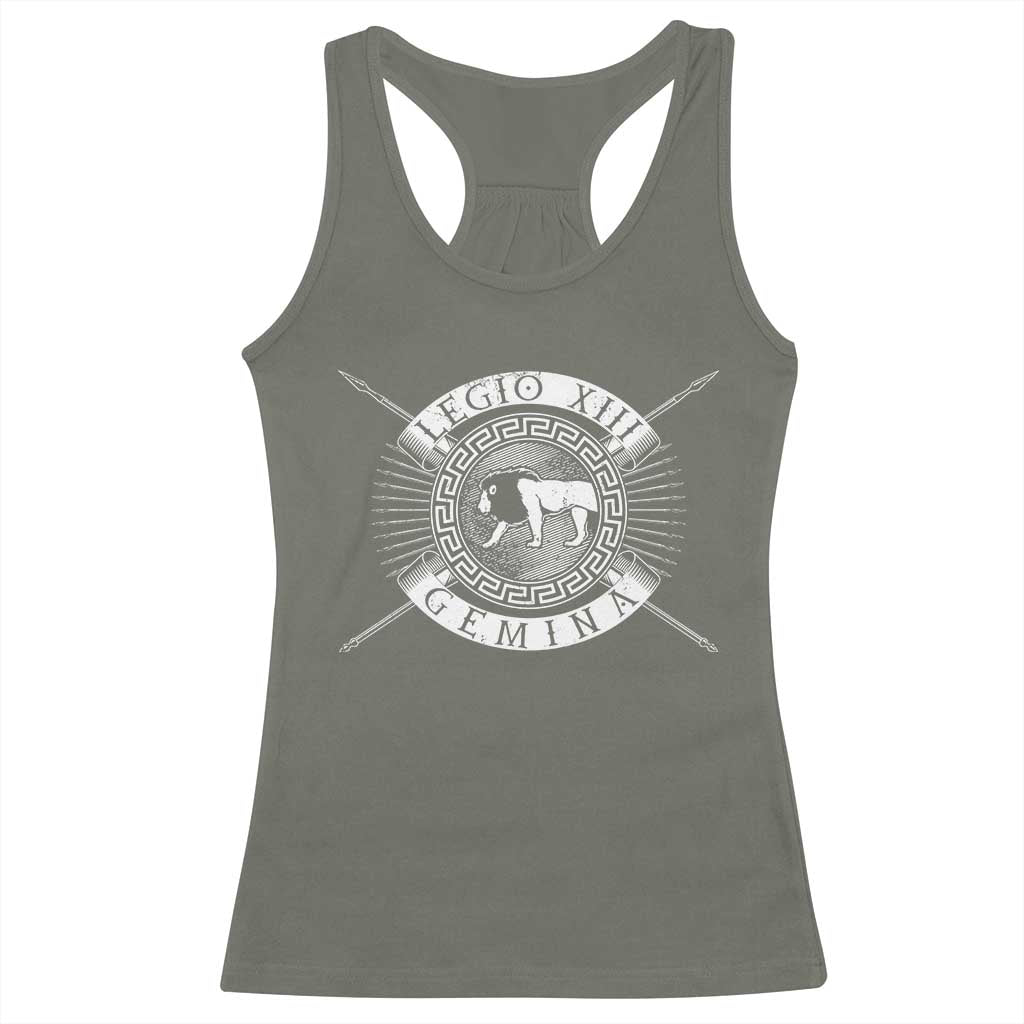 Roman Legion Racerback Tank Top Legio XIII Gemina Roma Warrior TS09 Military Green Print Your Wear