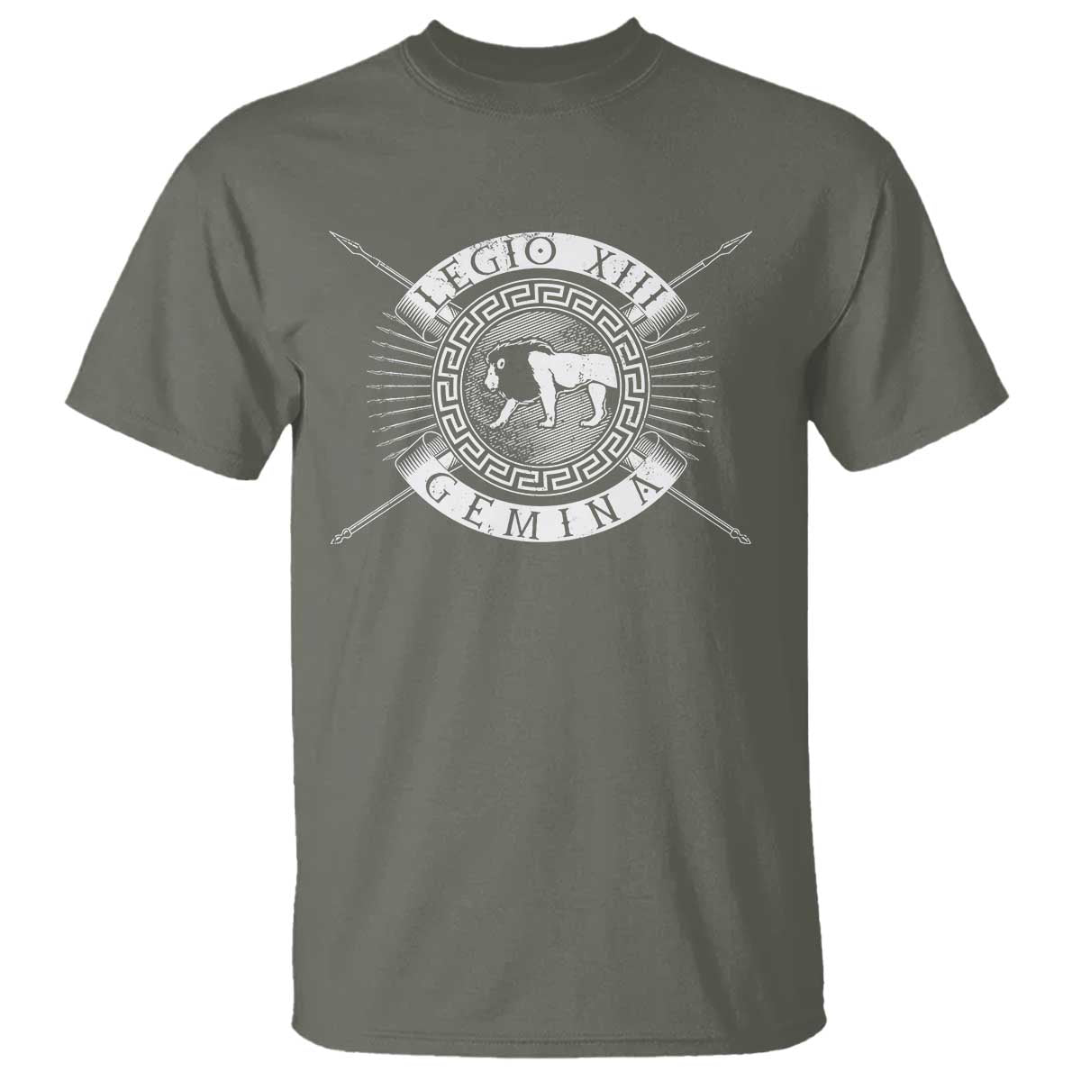 Roman Legion T Shirt Legio XIII Gemina Roma Warrior TS09 Military Green Print Your Wear
