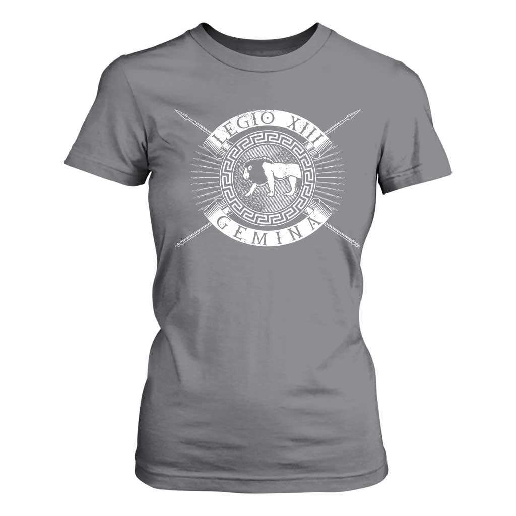 Roman Legion T Shirt For Women Legio XIII Gemina Roma Warrior TS09 Charcoal Print Your Wear