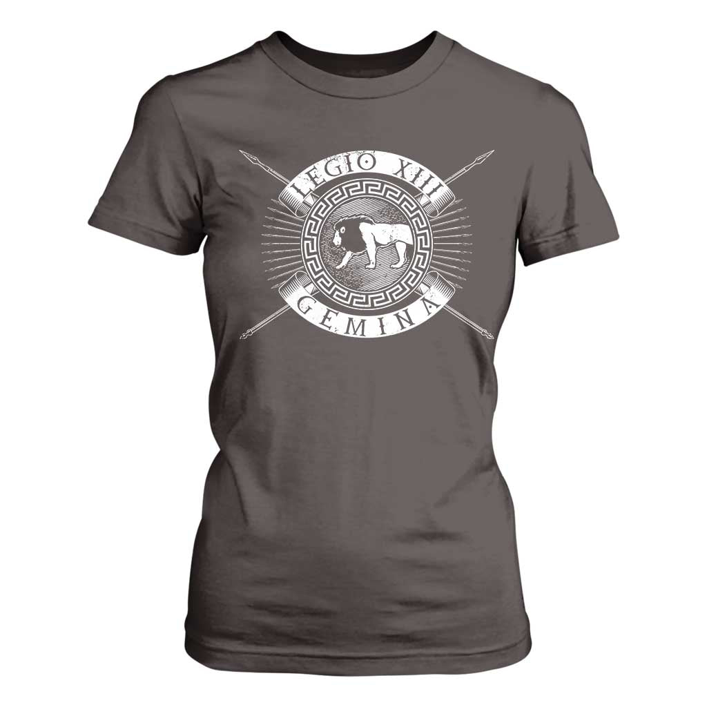 Roman Legion T Shirt For Women Legio XIII Gemina Roma Warrior TS09 Dark Chocolate Print Your Wear