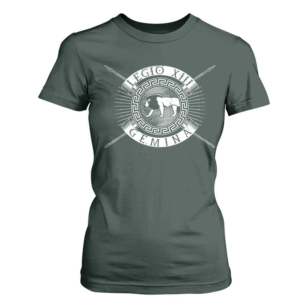 Roman Legion T Shirt For Women Legio XIII Gemina Roma Warrior TS09 Dark Forest Green Print Your Wear