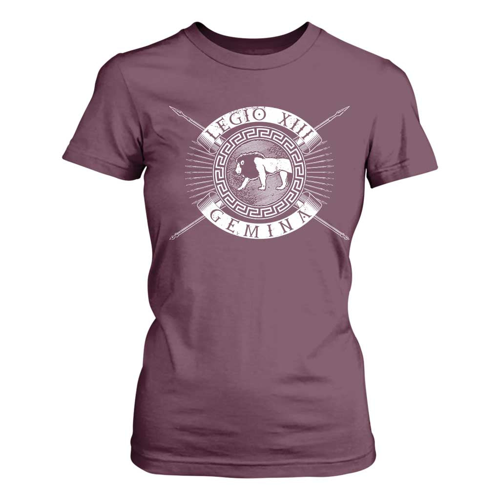 Roman Legion T Shirt For Women Legio XIII Gemina Roma Warrior TS09 Maroon Print Your Wear