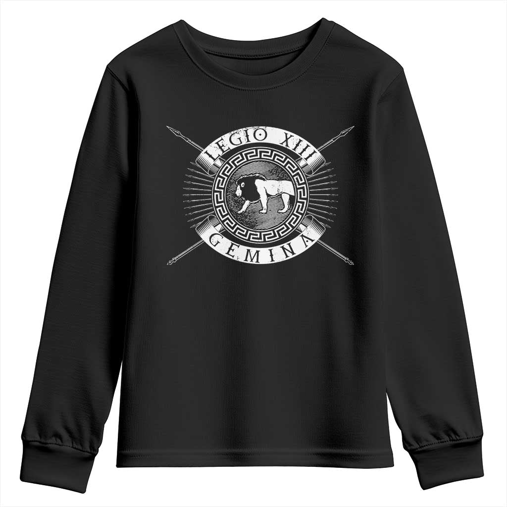 Roman Legion Youth Sweatshirt Legio XIII Gemina Roma Warrior TS09 Black Print Your Wear