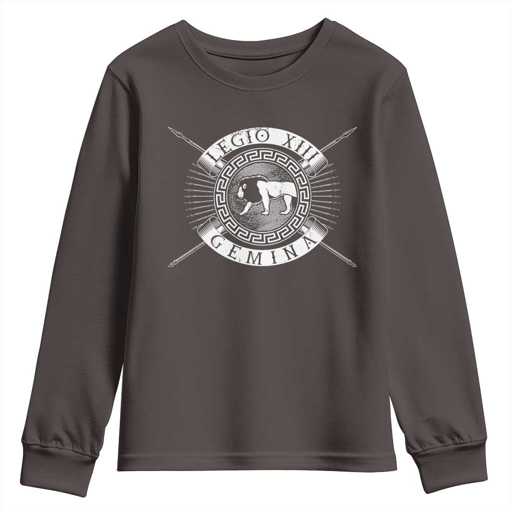 Roman Legion Youth Sweatshirt Legio XIII Gemina Roma Warrior TS09 Dark Chocolate Print Your Wear
