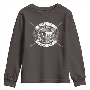 Roman Legion Youth Sweatshirt Legio XIII Gemina Roma Warrior TS09 Dark Chocolate Print Your Wear
