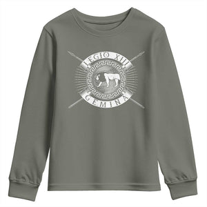 Roman Legion Youth Sweatshirt Legio XIII Gemina Roma Warrior TS09 Military Green Print Your Wear