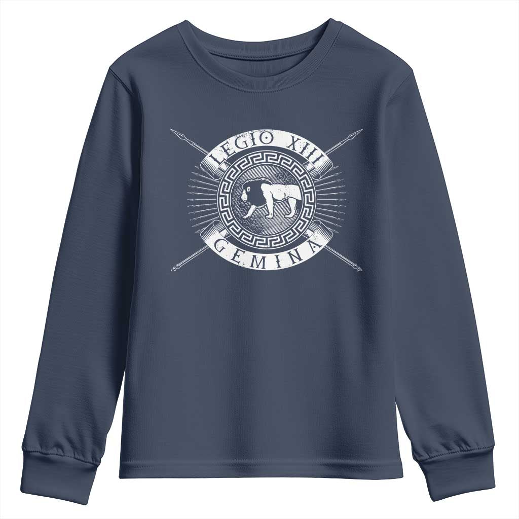 Roman Legion Youth Sweatshirt Legio XIII Gemina Roma Warrior TS09 Navy Print Your Wear