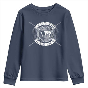 Roman Legion Youth Sweatshirt Legio XIII Gemina Roma Warrior TS09 Navy Print Your Wear