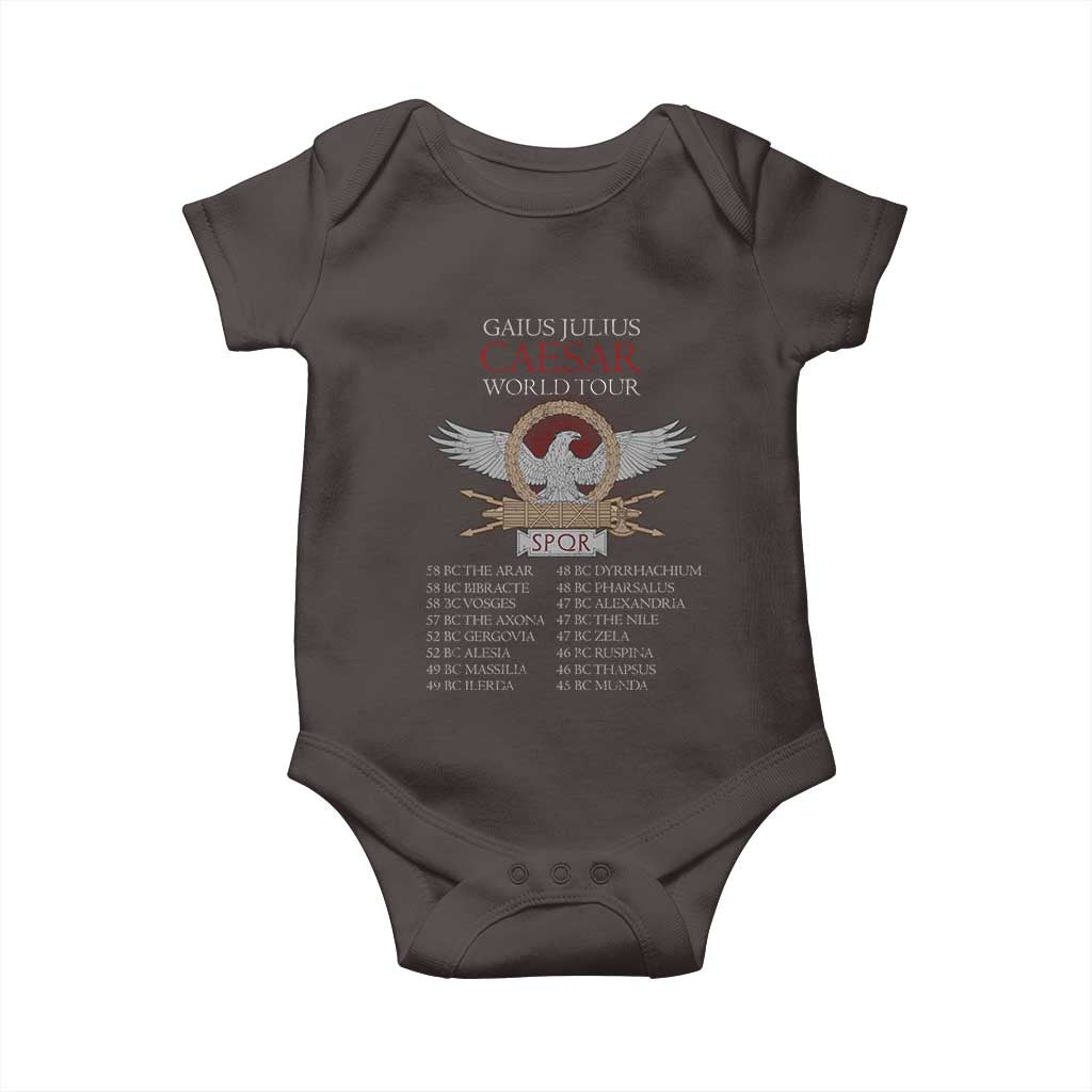 Julius Caesar World Tour Baby Onesie SPQR Roman History TS09 Dark Chocolate Print Your Wear