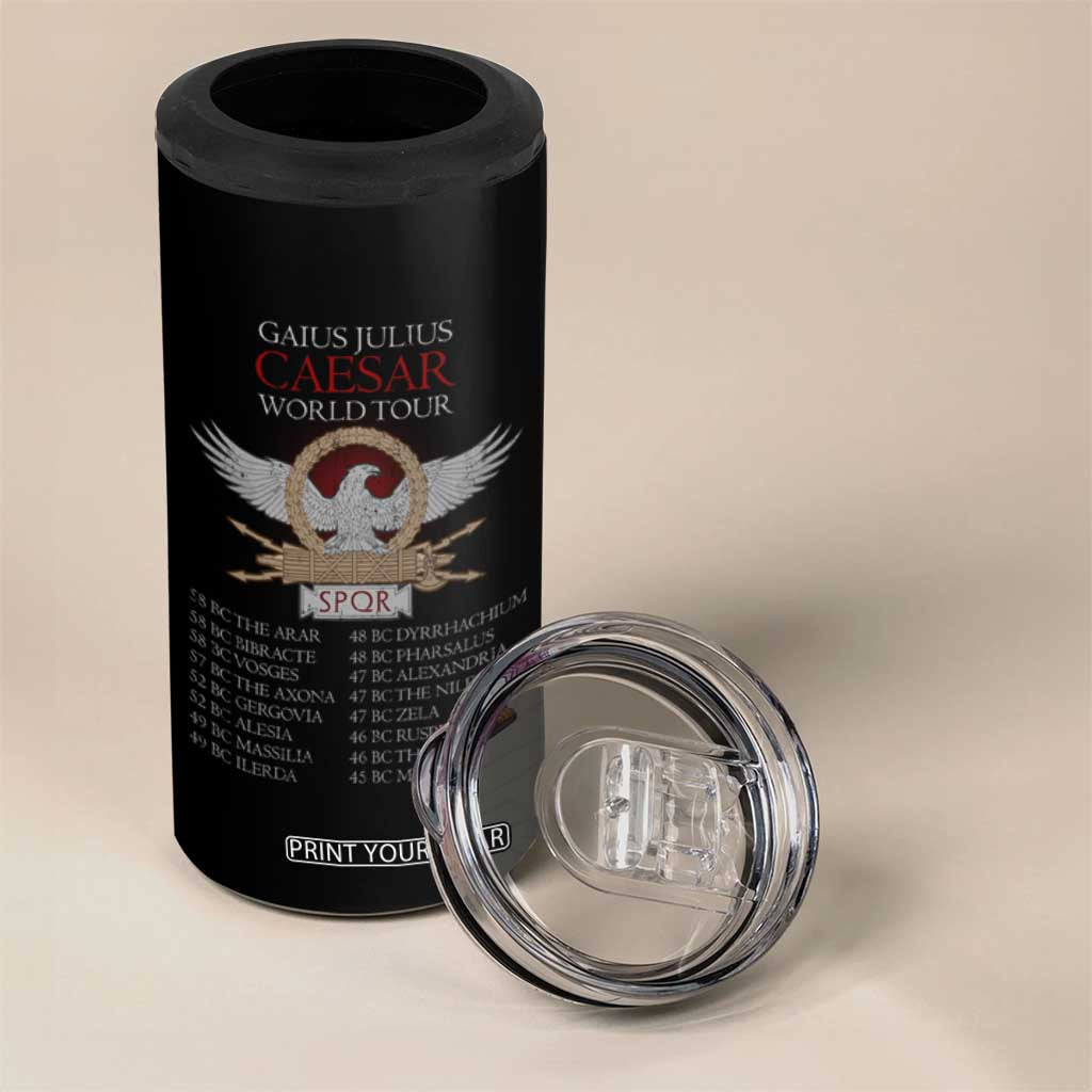 Julius Caesar World Tour 4 in 1 Can Cooler Tumbler SPQR Roman History TS09 Print Your Wear