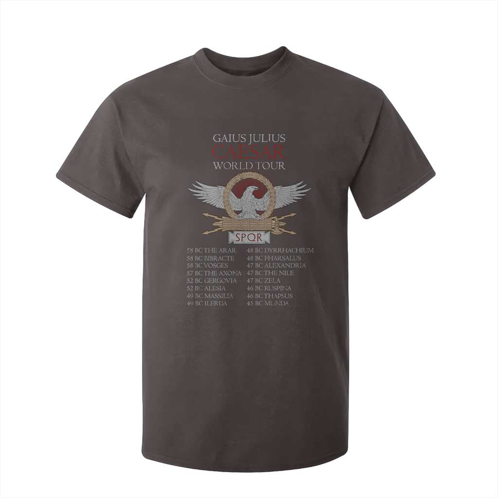 Julius Caesar World Tour T Shirt For Kid SPQR Roman History TS09 Dark Chocolate Print Your Wear