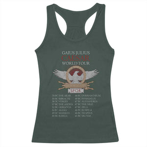 Julius Caesar World Tour Racerback Tank Top SPQR Roman History TS09 Dark Forest Green Print Your Wear