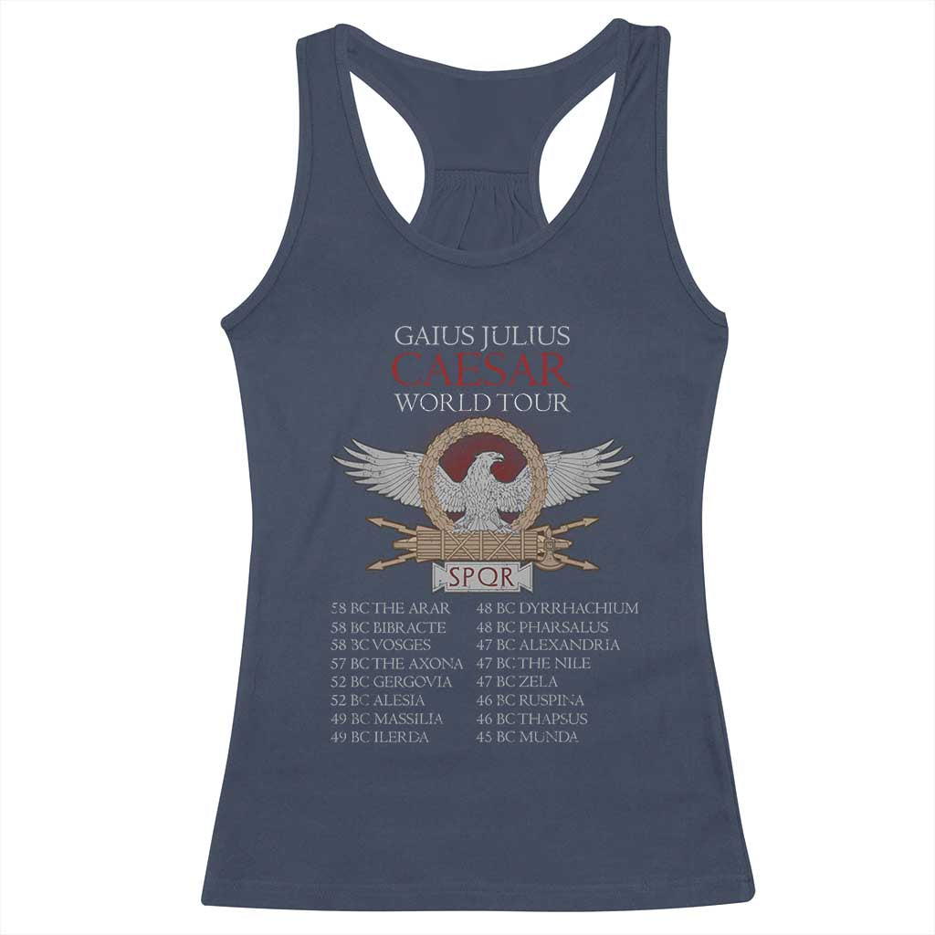 Julius Caesar World Tour Racerback Tank Top SPQR Roman History TS09 Navy Print Your Wear