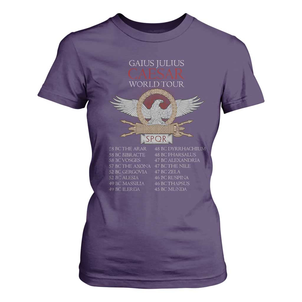 Julius Caesar World Tour T Shirt For Women SPQR Roman History TS09 Purple Print Your Wear