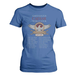 Julius Caesar World Tour T Shirt For Women SPQR Roman History TS09 Royal Blue Print Your Wear