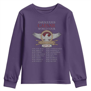 Julius Caesar World Tour Youth Sweatshirt SPQR Roman History TS09 Purple Print Your Wear