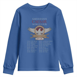 Julius Caesar World Tour Youth Sweatshirt SPQR Roman History TS09 Royal Blue Print Your Wear