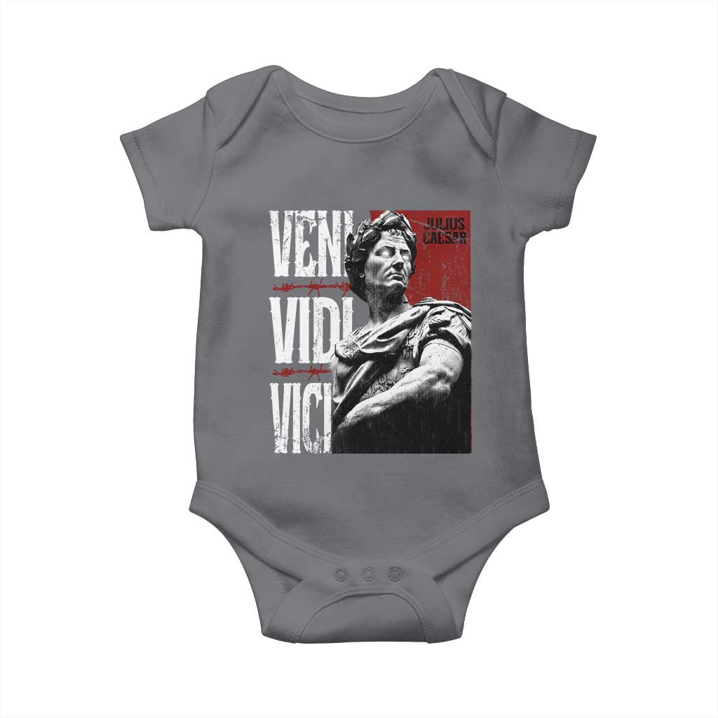 Julius Caesar Baby Onesie Veni Vidi Vici Latin Roman History TS09 Charcoal Print Your Wear