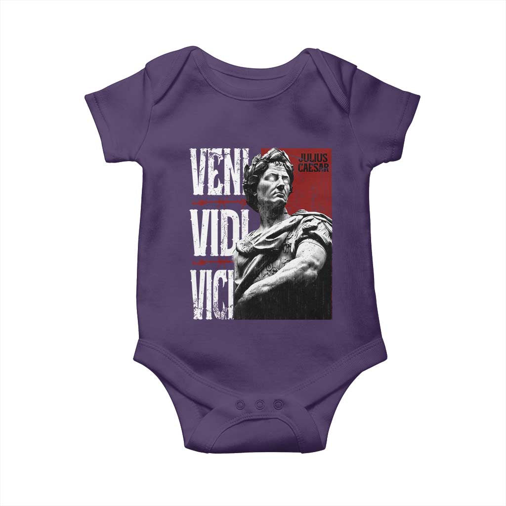 Julius Caesar Baby Onesie Veni Vidi Vici Latin Roman History TS09 Purple Print Your Wear