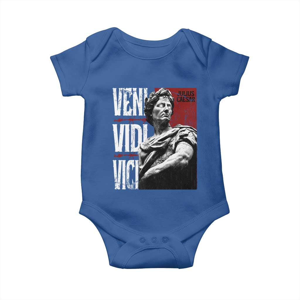 Julius Caesar Baby Onesie Veni Vidi Vici Latin Roman History TS09 Royal Blue Print Your Wear